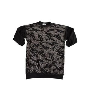 VTG Rhinestone Tunic black Top- It’z NORM 80s SZ Medium